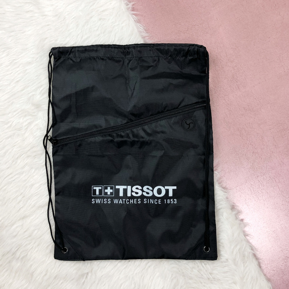 TISSOT Watches Draw String Bag with Zipper Pocket